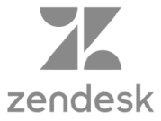 Zendesk logo 50 percent smaller and greyscale